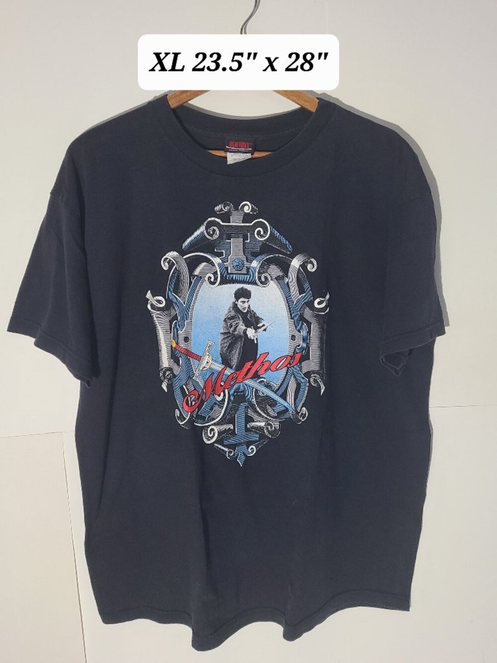 Vintage 90s Highlander Methos Promo Black XL Faded T-Shirt Made in USA